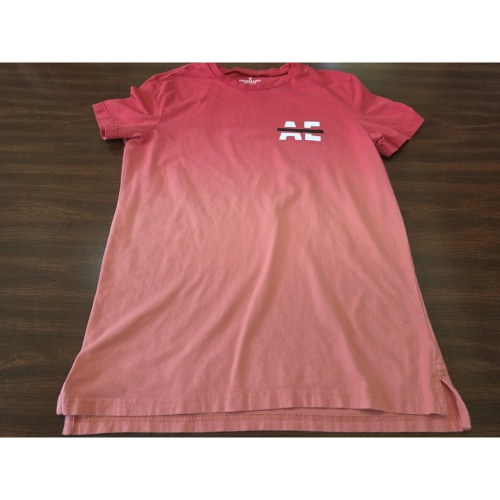 American Eagle Active Flex Womens S Ombre AE USA Graphic Tee Coral Pink USA